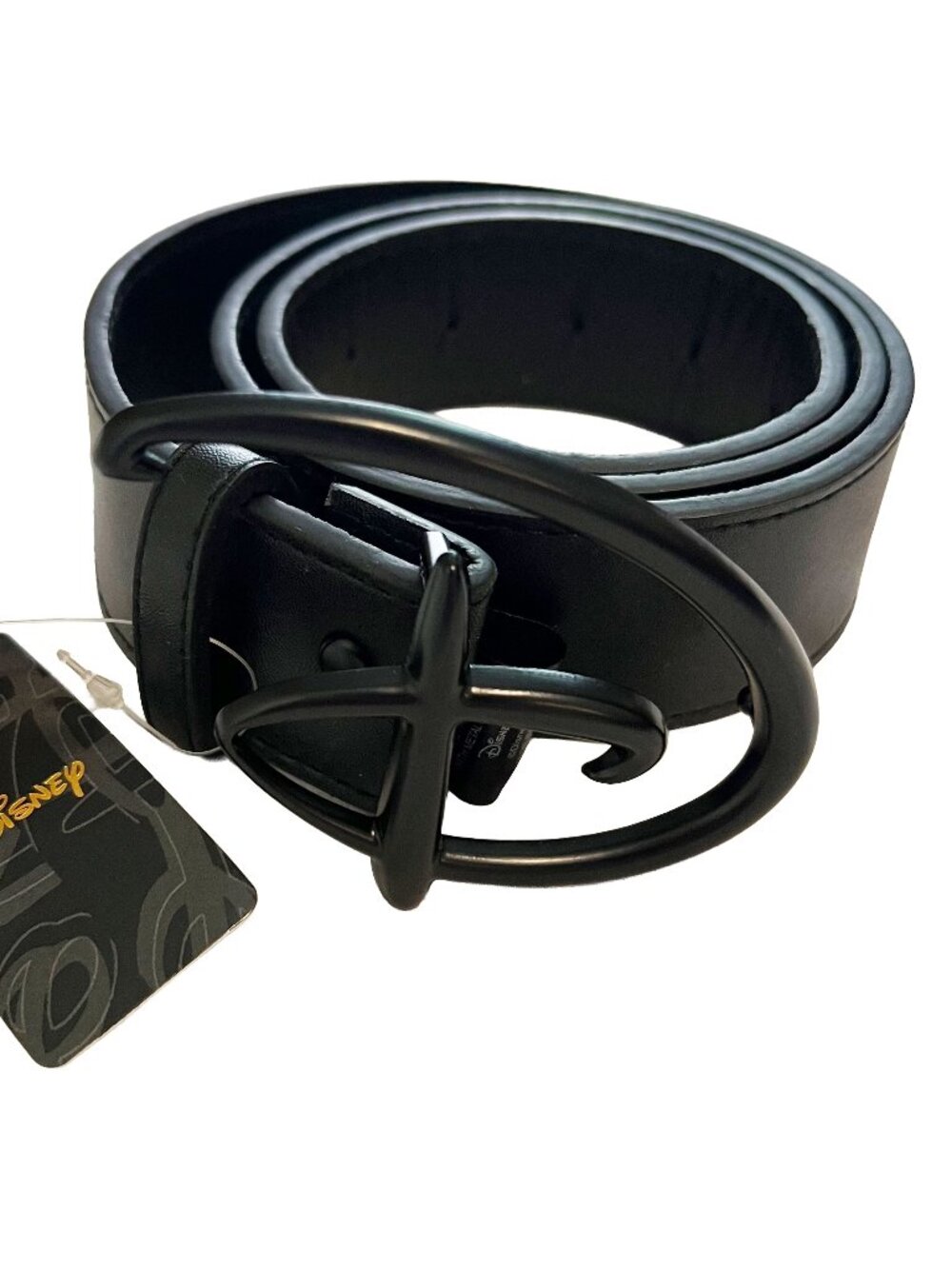 Buckle-Down x Disney Black Vegan Leather Belt Black Signature D Logo Size S